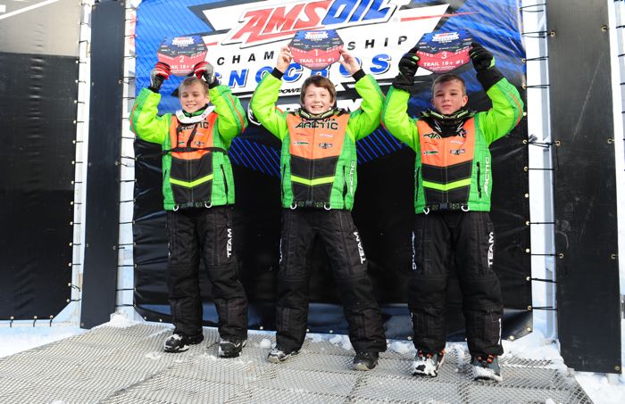 Team Arctic youth racers sweep the snocross podium at Duluth. Photo: ArcticInsider.com
