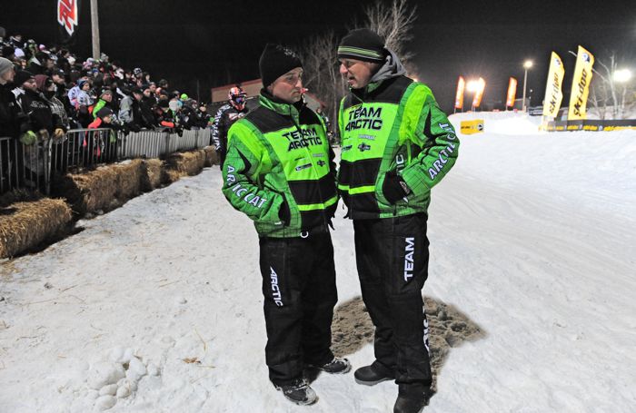 Team Arctic's Mike Kloety (R) with Race Technician Jeff Wittwer. Photo by ArcticInsider.com