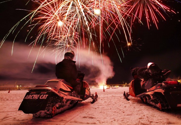 TGIF: Snowmobile fireworks