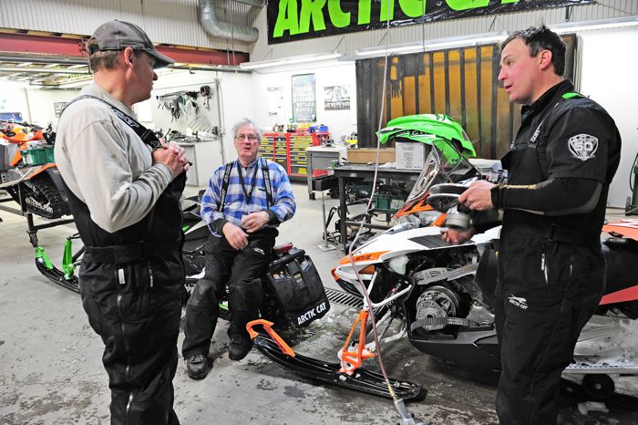 Arctic Cat snowmobile engineers L-R: Bart Magner, Roger Skime, Brian Dick. Photo ArcticInsider.com