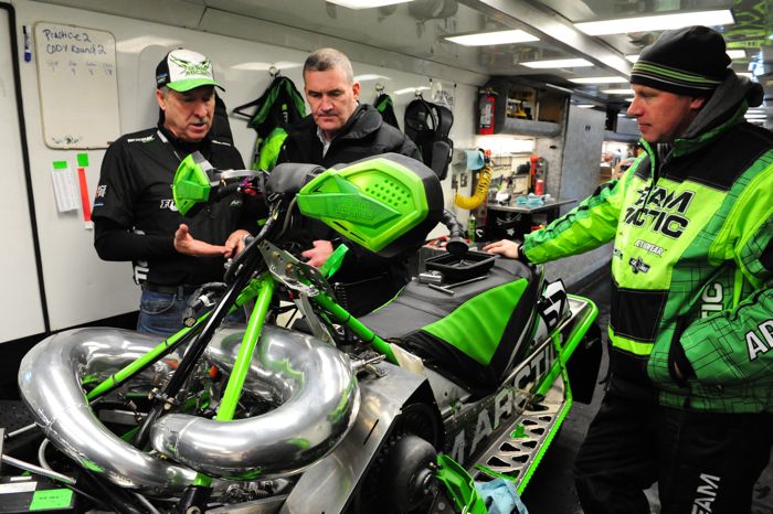 L-to-R: Arctic Cat's Russ Ebert, Doug Braswell and Mike Kloety. Photo by ArcticInsider.com
