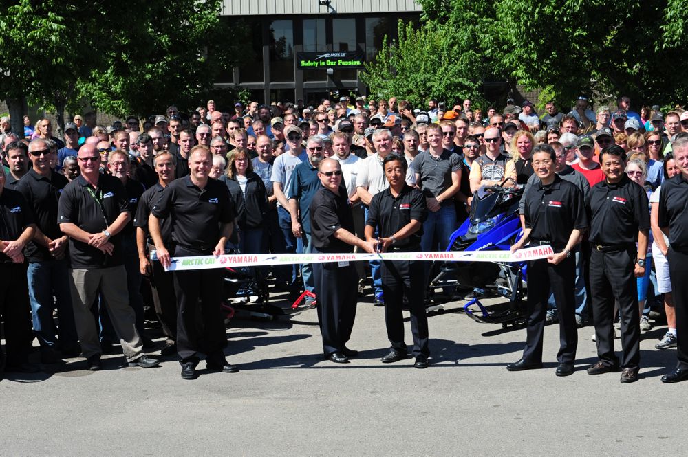 Arctic Cat and Yamaha ceremony at the production of the 2014 Yamaha SRViper. Photo by ArcticInsider.com