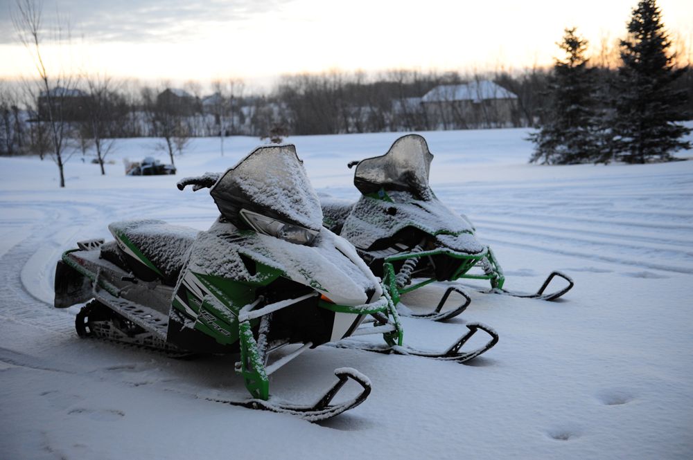 Arctic Cat snowmobiles ad daybreak, freshly coated. Photo by ArcticInsider.com