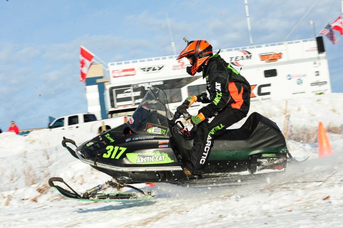 Arctic Cat racer Mike Mattison wins in Warroad. Photo by ArcticInsider.com