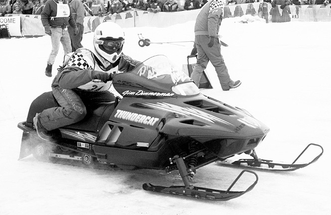 Team Arctic's Jim Dimmerman sets a speed record on the original Thundercat.