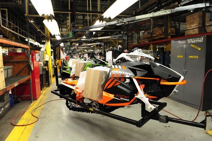 2017 Arctic Cat XF High Country on assembly line. Photo ArcticInsider.com