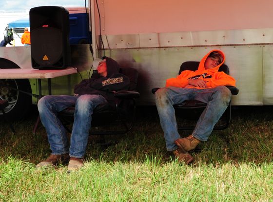 Passed out and sleeping at Hay Days. 