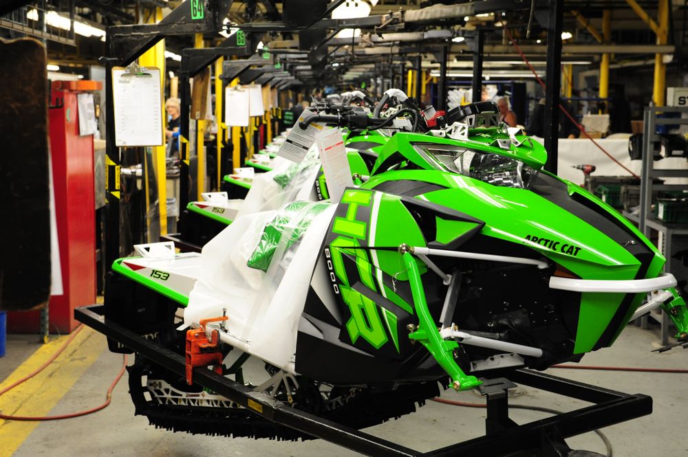 2017 Arctic Cat HCR models on the assembly line. Photo by ArcticInsider.com