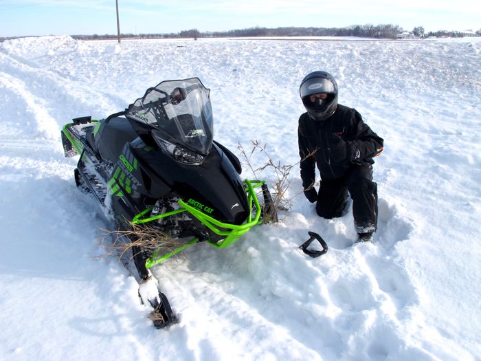 First snowmobile ride of season, on the Arctic Cat XF6000 Cross Country.