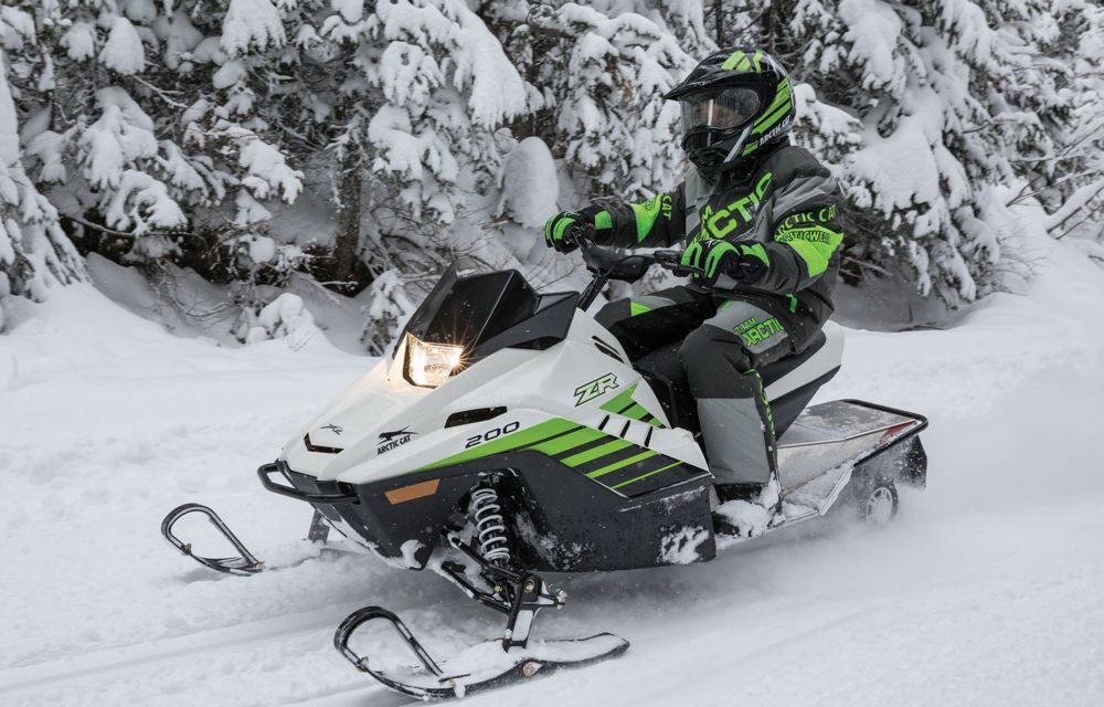 2018 Arctic Cat ZR 200 Youth Snowmobile. Shown at ArcticInsider.com