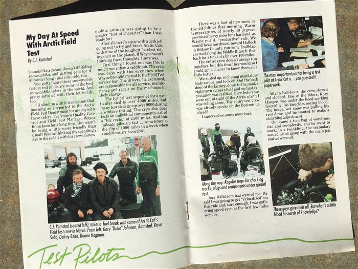 Pride Magazine story on Arctic Cat Field Test riders.