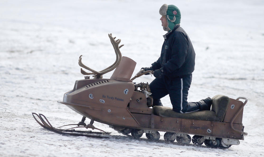 TGIF vintage sled with antlers