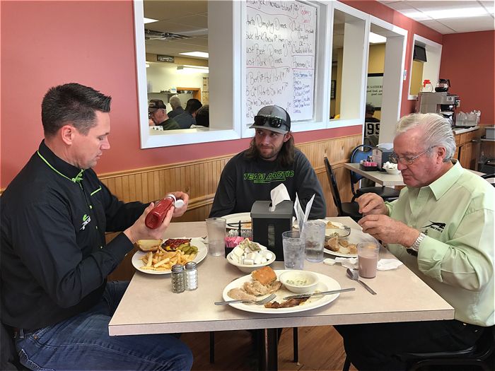 Lunch with Arctic Cat's Troy Halvorson, Wes Selby and Roger Skime.
