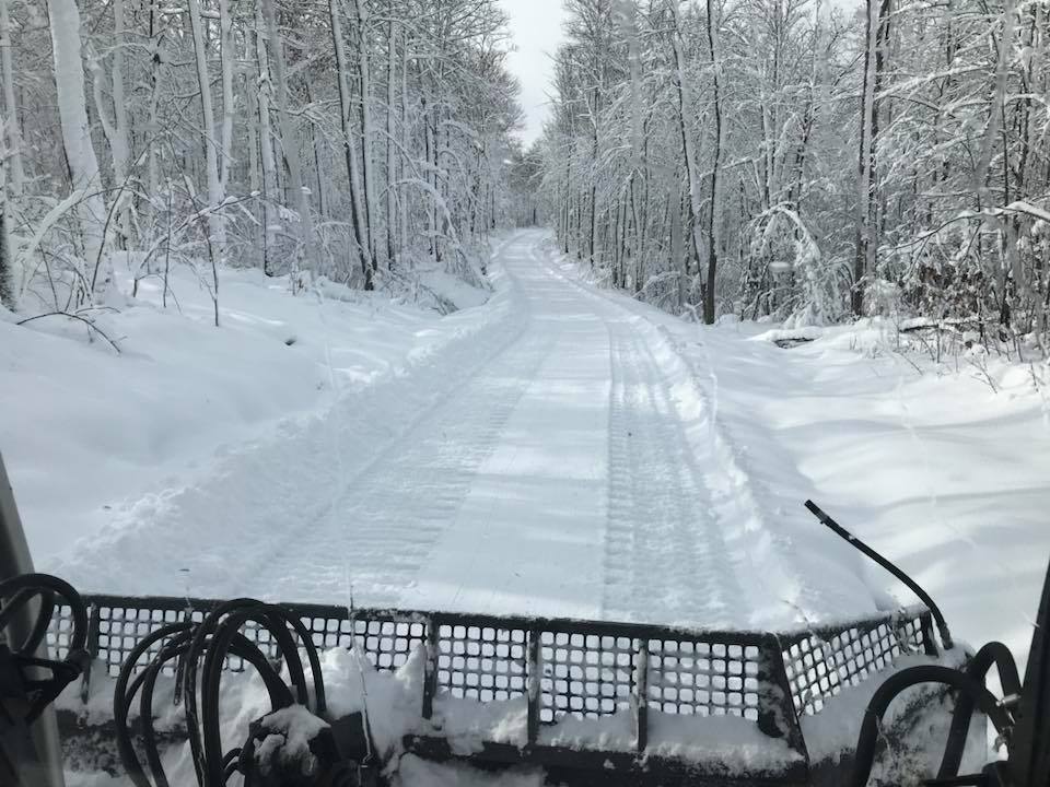 Winter arrived in Bergland, Mich., for snowmobiling in November 2017.