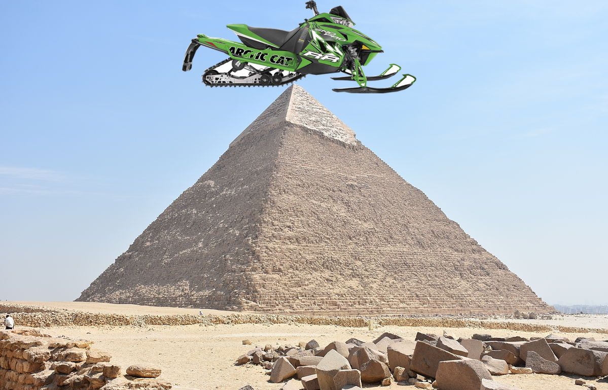 Arctic Cat's chassis that was inspired by Egyptian pyramids.