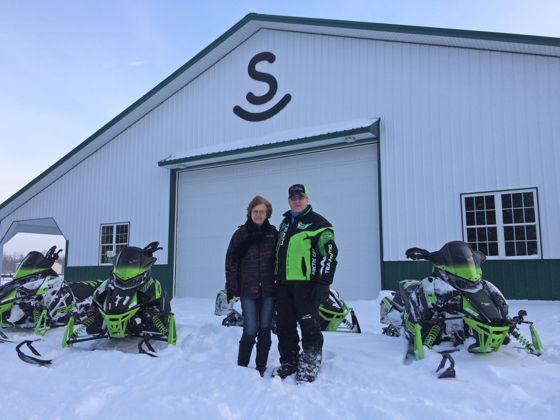 Riding with Arctic Cat's Roger Skime. 