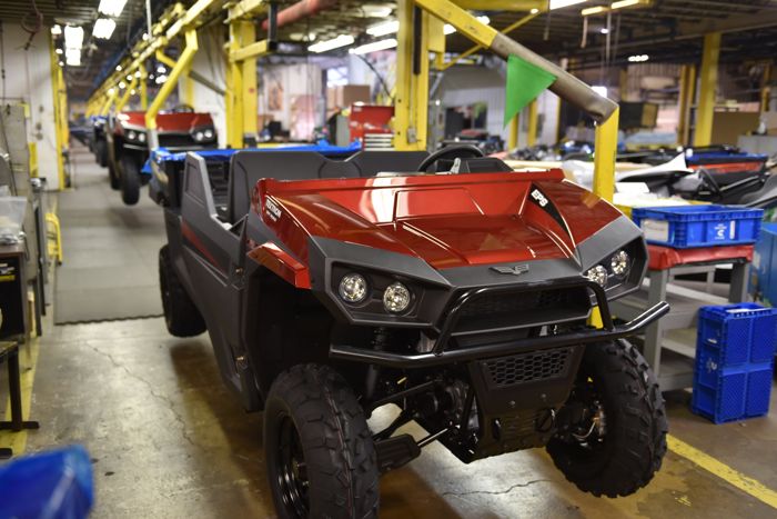2018 Stampede 4 on the assembly line in Thief River Falls. Photo by ArcticInsider.com