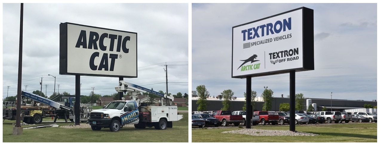 Textron and Arctic Cat sign in Thief River Falls. Photo by ArcticInsider.com