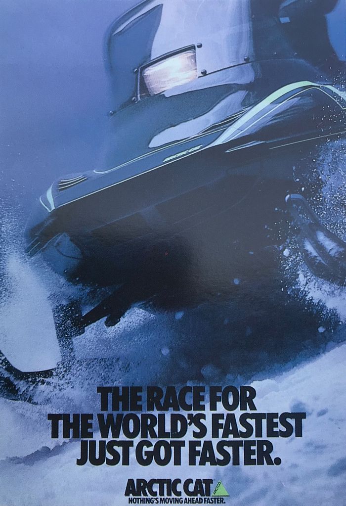 Arctic Cat advertising worlds fastest snowmobile