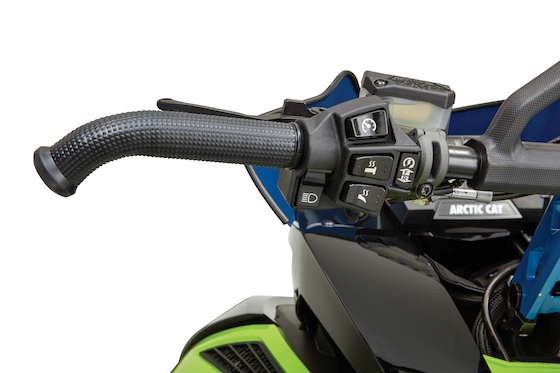 RIOT models include premium handlebar gauges with a dual combo Electric Start/Engine Reverse button