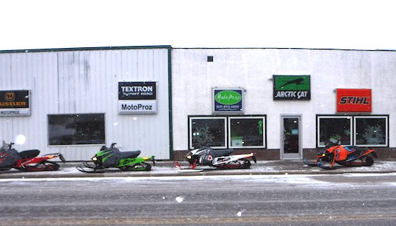 An outside view of MotoProz dealership in Mazeppa, MN who recently had 2021 Blast(s) and Riot X on display