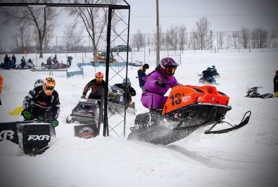 Vintage snow oval racing was quite entertaining on the ERX Regional track