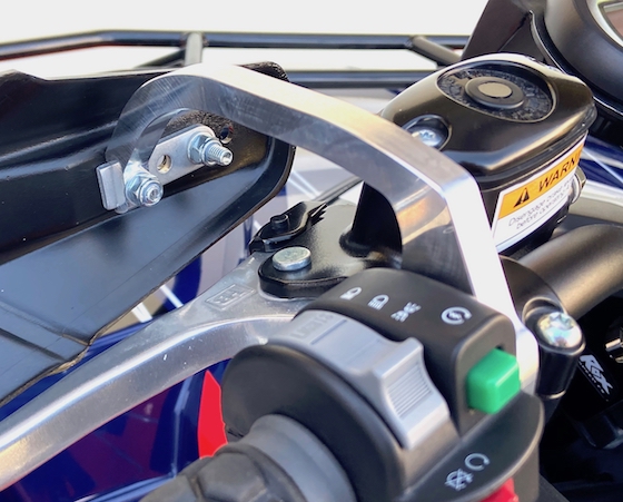 Rox billet hand guard mounts attach in minutes and can be mounted over, or under your controls depending on the model. Their universal fit has been well thought out and perfected.