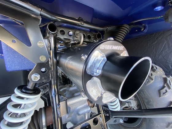 Speedwerx stainless steel slip-on exhaust is definitely eye and ear candy.