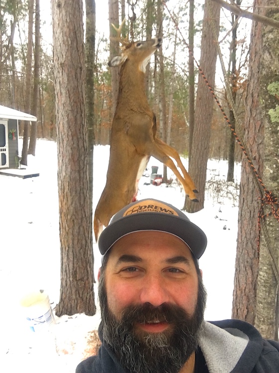 Got the deer. Time to trim down this beard. Its thick!