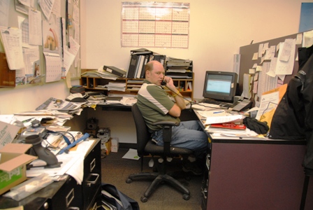 Team Arctic's Mike Kloety in his inside office