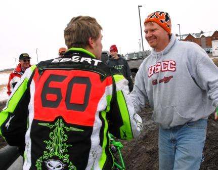 One of the first to congratulate Dan Ebert upon winning the I-500 in 2010