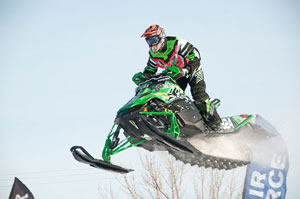 Kyle Pallin of the Factory Arctic Cat team won the other Semi Pro Stock final