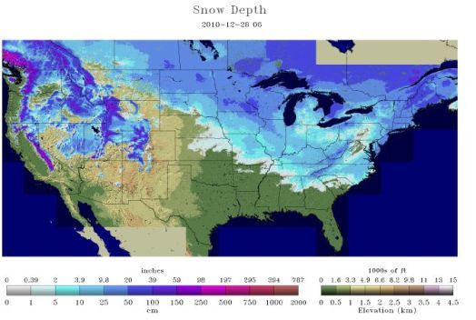 Snow depth 12-28-10